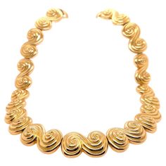 Check out this item from 1stdibs! Tiffany & Co. Spiral Swirl Necklace Yellow Gold: https://www.1stdibs.com/id-j_14317112 Elegant Gold Swirl Necklace, Elegant Yellow Gold Spiral Necklace, Swirl Necklace, Sapphire Diamond Necklace, Spiral Necklace, Woven Necklace, Gold For Sale, Modern Necklaces, Tiffany And Co