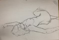 a drawing of a person laying on the ground