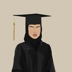 a woman wearing a black graduation cap and gown with a tassel on her head