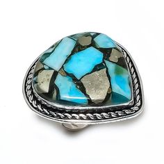 Get this stylish and fashionable statement Ring studded with Turquoise to make you look graceful. Add this unique ornament to your jewelry collection to match this with any of your casual dresses. ------------------------------------------ Welcome to Our Shop Silverstores ------------------------------------------ 100% Genuine Turquoise Ring, Blue Gemstone Ring, Band Ring, 925 Sterling Silver Jewelry, Anniversary Gift, Ring For Her Description :- SKU:- ETC-5907 Metal:-  Sterling Silver Metal Pur Blue Gemstone Ring, Blue Gemstone Rings, Mom Ring, Ring Blue, Genuine Turquoise, Gift Ring, Marc Fisher, Blue Gemstones, Rings For Her