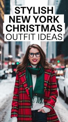 Not sure what to wear in New York this Christmas? Check out these stylish outfit ideas that will keep you warm and fashionable through the holiday season. Christmas In New York Outfit Ideas, Outfit Ideas For Nyc Winter, Rockefeller Center Christmas Outfit, Rockettes Outfit Ideas, What To Wear To See The Rockettes, I Love Nyc Shirt Outfit, Minimalist Christmas Outfit, What To Wear In 50 Degree Weather, What To Wear In Nyc In December