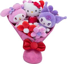 Amazon.com: Hello Kitty and Friends - 12-inch Plush Valentine’s Bouquet - 9 Plush Included - Officially Licensed Sanrio product from Jazwares : Toys & Games