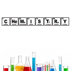 Chemistry decal with periodic table, Chemistry classroom decal Chemistry Word Design, General Chemistry Calligraphy, Elements Of Chemistry, High School Chemistry Classroom Decor, Chemistry Decorations Ideas, Chemistry Project Ideas High School, Chemistry Lab Decoration Ideas, Chemistry Design Ideas, Chemistry Art Design