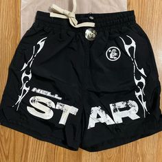 Small Hellstar Black Shorts -Size Small -Brand New Condition! -Send Offers! -Will Be Shipped Day Of Purchase! #Hellstar #Hellstarshorts #Hellstarstudios Black Star Print Bottoms For Streetwear, Casual Black Bottoms With Star Print, Trendy Black Bottoms With Star Print, School Vibes, Y2k Men, Cargo Shorts Men, Mens Cargo, Old Navy Shorts, Sweat Shorts