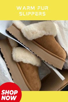 Cozy up with our Women Warm Fur Slippers! Perfect for ultimate comfort and style around the house. Treat your feet to luxury today! 🥿✨#WarmAndCozy #FurSlippers #HomeComfort #WinterEssentials #StayWarm #MemorialDayDeals #USAFashion #CozyChic #ShopNow #FootwearEssentials #FashionForward #FeelGoodVibes #TreatYourFeet #SnuggleUp Winter Slippers With Plush Lining And Round Toe, Super Soft Winter Slippers With Round Toe, Winter Flat Slippers With Faux Fur Lining, Flat Slippers With Faux Fur Lining For Winter, Comfortable Slip-on Faux Fur Slippers, Faux Fur Slippers With Round Toe For Winter, Faux Fur Round Toe Slippers For Winter, Comfy Fluffy Slippers With Round Toe, Faux Fur Round Toe Winter Slippers