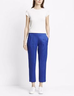 Hautegrail is a treasure trove of high-end brands at deeply discounted prices. We offer a great selection of must-have labels from the world's most prestigious designers. We provide a curated high fashion collection you can integrate into your personal style and wear in a way that is timeless.                                   VINCE  Blue Luxe Linen Blend Pull On Trousers Pants  Size 6 NWT $275       ITEM DESCRIPTION Brand: Vince Size: 6 Color: Blue Fabric: 68% Linen/29% Viscose/3% Elastane Cond Formal Blue Linen Bottoms, Classic Blue Summer Pants, Chic Blue Bottoms With Straight Hem, Elegant Blue Linen Pants, Tailored Blue Bottoms With Straight Hem, Blue Straight Hem Pants For Summer, Formal Cropped Leg Spring Pants, Formal Cropped Leg Pants For Spring, Formal Cropped Pants For Spring