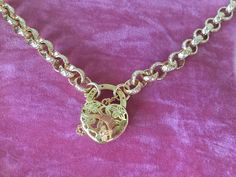 Lovely Vintage Gold Filled Chain Necklace with Padlock Heart Pendant Clasp Bridal Jewellery - Classic Wedding Style Nice and Heavy. Stamped 9K. Total weight is 55.92 grams 52 cm long, 6.5 mm wide. The padlock is  2.5 cm long. 2 cm wide and 7 mm thick Good working and secure clasps A stunning Necklace, in excellent condition (Box for display only) Customs and import taxes Buyers are responsible for any customs duties and import taxes charged by their respective Governments Sellers are not respons Heart-shaped Wedding Necklace With Chain Detail, Gold Heart-shaped Chain Necklace For Wedding, Wedding Necklace With Heart Pendant And Lobster Clasp, Gold Heart Chain Necklace For Wedding, Gold Heart Pendant Chain Necklace For Wedding, Gold Chain Necklace With Heart Pendant For Wedding, Gold Necklaces With Lock For Anniversary, Deco Wedding Dress, Art Deco Wedding Dress