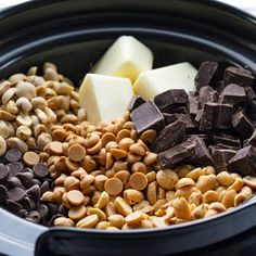 the food is prepared and ready to be cooked in the slow cooker for consumption