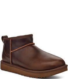 UGG Classic Ultra Mini Leather Regenerate Booties | Dillard's Ugh Boots, Ugg Classic Ultra Mini, Birkenstock Women, Mens Uggs, Ugg Classic, Fashion Editor, Dillard's, Back Strap, Ugg Boots