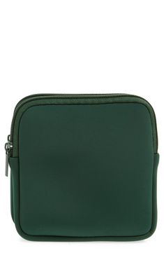 Store your essentials with ease in this detachable pouch that features two clear compartments. Zip-around closure Includes two clear zipper sections; snap closure Neoprene/PVC/polyester/nylon/spandex Imported Green Zipper Pouch For On-the-go, Pouch Case With Zipper Closure For Storage, Functional Pouch Case With Zipper Closure, Green Zipper Closure Pouch For On-the-go, Functional Green Pouch With Zipper Pocket, Modern Pouch Case With Zipper Closure, Functional Crossbody Pouch With Zipper Closure, Diamond Box, Contemporary Accessories