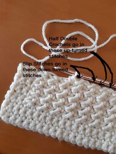 the crochet pattern is shown with instructions for how to hook it in place