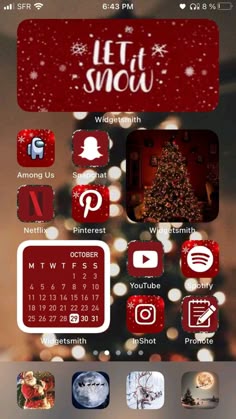 the christmas theme is displayed on an iphone