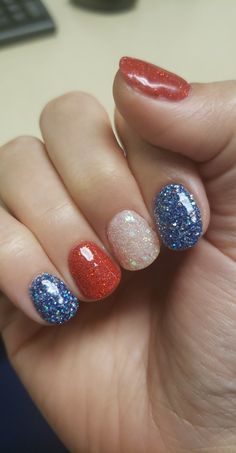 Cute Short Gel Nails 4th Of July, 4th Of July Nail Ideas Dip Powder, 4th Of July Gel Nail Designs Simple, Nailboo Dip Color Ideas, Simple Fourth Of July Nails Dip, July 4th Nails Designs Simple, 4th Of July Nails Dip Powder, July Gel Nails Ideas