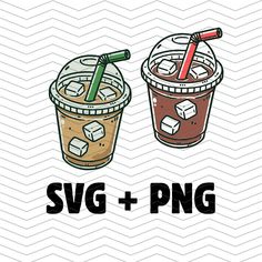 two drinks with the words svg and png