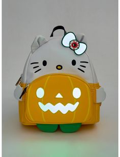 Jack O'lantern, Hello Kitty Halloween, Mini Backpack, Jack O Lantern, Glow In The Dark, The Darkest, Hello Kitty, Kitty, Backpacks