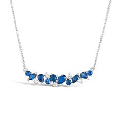 White Gold Sapphire and Diamond Necklace | Maison Birks Salon Sapphire Necklace Wedding, Fine Jewelry Necklace Gold, Jewellery For Women, Jewellery Sketches, White Gold Sapphire, Sapphire Pendant, Fancy Jewellery, Wedding Jewellery Necklace, Sapphire Necklace