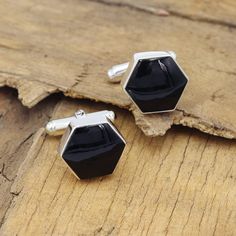 Black Onyx Cufflinks, Sterling Silver Cufflinks, Groomsmen Cufflinks, Gemstone Cufflinks for Men, Silver Tuxedo Studs, Wedding Cufflinks Introducing our stunning Black Onyx Cuff Links! These cuff links feature a striking 14x14mm Hexagon gemstone, elegantly cut into a sleek black onyx hexagon shape. Crafted with meticulous attention to detail, these cuff links are made from high-quality 925 sterling silver, ensuring durability and a timeless aesthetic. Perfectly suited for formal occasions or a t Silver Tuxedo, Best Groomsmen Gifts, Onyx Cufflinks, Groomsmen Cufflinks, Tuxedo Studs, Wedding Cufflinks, Sterling Silver Cufflinks, Timeless Aesthetic, Cufflinks Wedding