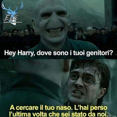 harry potter and the deathly hall movie scene with text that reads hey harry, dove sono i tuoi genitor?