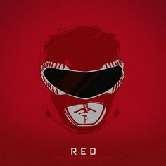 a red poster with a man's face wearing a mask and the words red on it