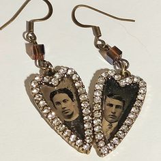 One Of A Kind Pair Of Handmade Vintage Tintype Photo Earrings. Jewelry Has Been Crafted With Both New , Vintage, And Found Materials. I Used To Have Shops On Etsy And Ebay But Have Retired. I Am Listing My Remaining Stock Here. They Are New Handmade Earrings, Never Worn. The Last Photo Is An Example Of The Reverse Of Earring. They Measure Approximately 2.5 Inches From Top Of Hook To Bottom Of Earring. Thank You For Looking. Please Examine Photos Carefully And Ask Questions Before Purchase. These Photo Earrings, Tintype Photos, Vintage Pieces, Earrings Jewelry, New Vintage, Handmade Earrings, Jewelry Earrings, Im Not Perfect, Womens Sizes