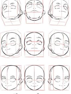 how to draw the head with different angles and facial expressions for children, step by step