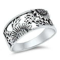 CHOOSE YOUR COLOR Sterling Silver Women's Sunflower Ring Flower 925 Wide Band 14mm Jewelry Female Size 12 All our silver jewelry is crafted from .925 silver also commonly referred to as sterling silver. Sterling silver is the standard for beautiful high-quality silver jewelry and can not be replicated by lower priced silver plated jewelry. It is 92.5% pure silver, mixed with alloys to add strength and durability to stand the test of time. We promise superior service which includes fast shipping, Yellow Gold Wedding Set, Sapphire Bridal Set, Sapphire Engagement Ring Set, Sunflower Jewelry, Sunflower Ring, Wholesale Silver Jewelry, Ring Flower, Sapphire Engagement Ring Blue, Sterling Silver Filigree