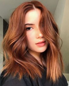 Razored Lob, Perfect Face, Bright Copper, Long Bob Haircuts, Lob Haircut