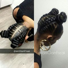 Two Braids Hairstyle, Two Goddess Braids, Hair With Braids, Jumbo Braiding Hair, Two Buns, Beautiful Natural Hair, Two Braids, Hair Braiding, Natural Hair Updo