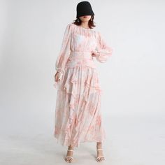 44878623342814|44878623473886|44878623604958|44878623736030 Long Sleeve Chiffon Midi Dress For Casual Wear, Feminine Long Sleeve Chiffon Dress For Spring, Elegant Long Sleeve Maxi Dress For Brunch, Feminine Long Sleeve Midi Dress For Summer, Chic Spring Chiffon Midi Dress, Chic Long Sleeve Summer Dress With Ruffles, Feminine Long Sleeve Summer Maxi Dress, Chic Midi-length Chiffon Dress For Brunch, Chic Summer Long Sleeve Dress With Ruffles