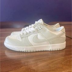 Worn Literally Once To Try On And Have Sat In My Closet Ever Since I Also Have An Orange Pearl Pair For Sale Size 5.5y - Women’s 7 Open To Offers Going For 300+ On Stock X Nike Dunk Jordan One Low Sneaker Tennis Shoe Hype White Skate Shoes With Translucent Outsole, Nike Off White Low-top Sneakers, Nike Off White Sneakers With Round Toe, White Sneakers With Cushioned Footbed And Flat Heel, White Sneakers With Cushioned Footbed, Cream Skate Shoes For Streetwear, White Skate Shoes With Rubber Sole And Flat Heel, White Skate Shoes With Rubber Sole, Nike Airmax 270