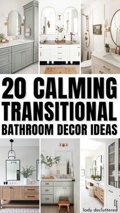 20 Calming Transitional Bathroom Decor Ideas Master Bath Inspiration Traditional, Transitional Bathroom Remodel, Traditional Bathroom Decor Ideas, Pure Salt Interiors Bathroom, Masterbath Ideas 2023 Remodel, Transitional Modern Bathroom, Transitional Master Bath Ideas, Master Bath Inspiration Modern, 2024 Small Bathroom Trends