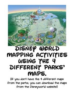 the disney world map is shown in black and white, with text that reads disneyland world maps