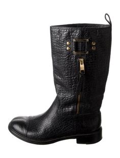 Tory Burch Leather Mid-Calf Moto BootsBlackAnimal PrintRound-ToesExposed Zip Closure at SidesDesigner Fit: This designer typically runs true to size.Unfortunately, due to restrictions, this item may not be eligible for shipping in all areas. Tory Burch Tall Boots, Tory Burch Sleeping Bag Boots, Boots Tory Burch, Black Tory Burch Boots, Flat Sneakers, Bag Handle, Chanel Shoes, Moto Boots, Louboutin Shoes