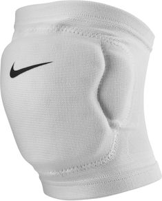 the nike knee pads are white with black on the side and one has a zippered pocket