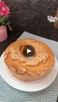 a bundt cake sitting on top of a white plate