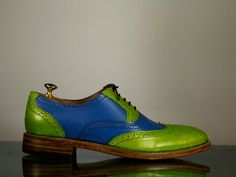 Stylish Handmade Men's Blue Green Wing Tip Brogue Leather Lace Up Shoes, Men Designer Dress Formal Shoes on Storenvy Wing Tip Shoes, Leather Lace Up Shoes, Green Wing, Chukka Boots Men, Brogue Shoes, Mens Shoes Boots, Green Shoes, Up Shoes, Leather Lace