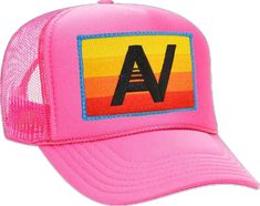 Aviator Nation Logo, Pink Trucker Hat, Celebrity Style Dresses, Vintage Trucker Hat, Rainbow Vintage, Boyfriend Hoodie, Aviators Women, Vintage Trucker Hats, Aviator Nation