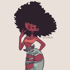 an illustration of a woman with afro hair