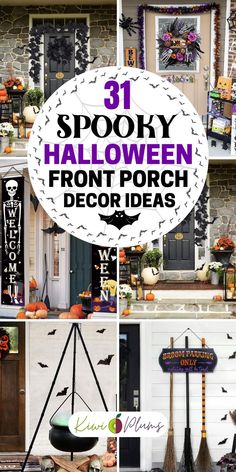 Transform your home’s entryway into a spooky and creepy porch decoration with our bewitching Halloween front porch decor ideas. From Halloween wreaths and signs to Halloween garlands and banners, discover Halloween entryway decor ideas that will send shivers down your spine. Explore our collection of skeletons, bat-filled, and jack-o-lantern porch ideas to make your front porch the talk of the town. Get ready to welcome the darkness with captivating Halloween front porch decorations. Halloween Front Porch Decorations, Halloween Entryway Decor, Halloween Garlands, Front Porch Halloween, Front Porch Decorations, Halloween Entryway, Front Porch Decor Ideas, Haunted House Decorations