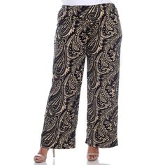 Amp up your wardrobe with these popular wide-legged palazzo pants in exciting fashion prints. Youll feel comfortable and relaxed, yet well-dressed for any occasion. Elegant Wide Leg Printed Pants, Elegant Printed Wide-leg Pants, Black Printed Wide Leg Pants, Black Printed Wide-leg Pants, Black Wide Leg Printed Pants, Floral Palazzo Pants, Dickie Work Pants, Black Palazzo Pants, Navy Blue Print