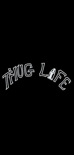 the words thug life are written in white on a black background with an airplane flying overhead