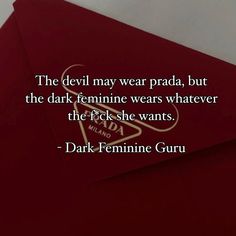 the devil may wear prada, but the dark feminine wears whatever the rich she wants