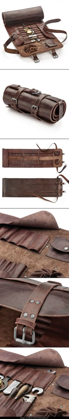 several different types of leathers are shown in this image, including the inside and outside