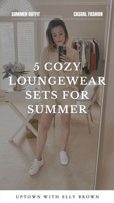 Day At Home Outfit, Sets For Summer, Wfh Outfits, Summer Night Outfit, At Home Outfits, Cozy Loungewear, Brown Lens, Casual Chic Outfit