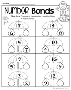 the number bonds worksheet for children to practice counting and subming with numbers