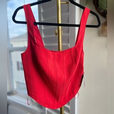 Size M Red Tank Top With Straps For Party, Fitted Red Crop Top With Straps, Red Strappy Crop Top For Summer, Pink Fishnets, Fishnet Crop Tops, Sincerly Jules, Silk Crop Top, Black Tube Top, Brown Crop Top