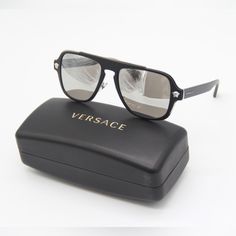 Brand: Versace Model: Ve2199 1000/6g 56-18-145 Gender: Unisex Frame Material: Acetate, Metal Frame Color: Black Lens Color: Silver Mirror Lens Width: 56 Mm Lens Bridge: 18 Mm Arm Length: 145 Mm Made In Italy Item Includes: Authentic Sunglasses Authentic Case, Box Cleaning Cloth - Certificate Of Authentic We Guarantee That All Our Items Are 100% Authentic And Brand New Designer Silver Sunglasses With Uv Protection, Luxury Silver Sunglasses With Uv Protection, Designer Silver Sunglasses For Formal Occasions, Luxury Silver Sunglasses With Uva Protection, Formal Silver Anti-reflective Sunglasses, Elegant Silver Anti-reflective Sunglasses, Sunglasses Women Oversized, Blue Stain, Oversize Women