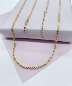 "18k Gold Filled 2mm Box Chain Necklace for Wholesale Jewelry Making Supplies for Designers Buy with confidence we add insurance to every shipping package. Our Etsy store was developed to help you find the most unique styles of modern designs, always looking for elegance and market trends. Here you will find ways to better make your jewelry through quality, seeking harmony, exclusivity and impeccable finish. Find many more styles in our Milie Jewelry Etsy Store. https://www.etsy.com/shop/milieje Box Chain Necklace, Market Trends, Unique Styles, Box Chain, Marketing Trends, Jewelry Making Supplies, Wholesale Jewelry, Etsy Store, Gold Filled