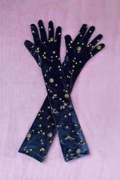 Embroidered Gloves, Samantha Pleet, Opera Gloves, Stretch Velvet, Fall Looks, Style Guide, The Clothes