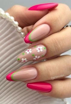 Cute Almond Nails, Paznokcie Hello Kitty, Mom Time, Kutek Disney, Unghie Sfumate, Watermelon Nails, Purple Nail Designs, Nagel Tips, Flower Nail Designs